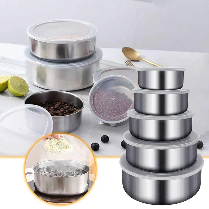 5-Piece Stainless Steel Storage Container Set