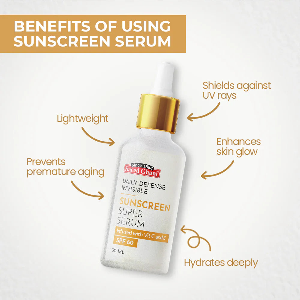 Saeed Ghani Daily Defense Invisible Sunscreen Super Serum SPF 60 – 30ml