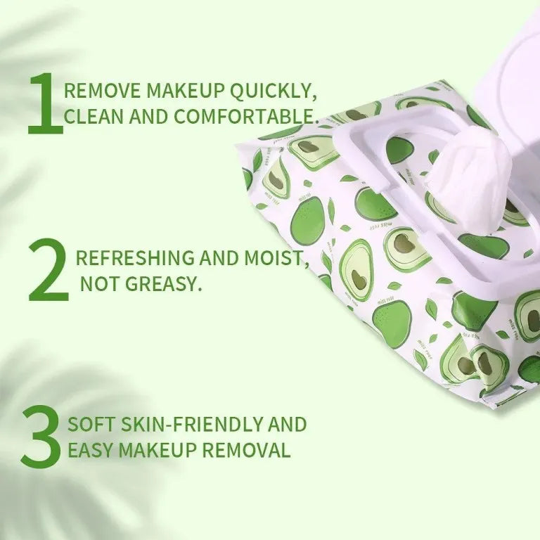 Miss Rose Avocado Beauty Concept Facial Cleansing Wipes – 80 Pcs