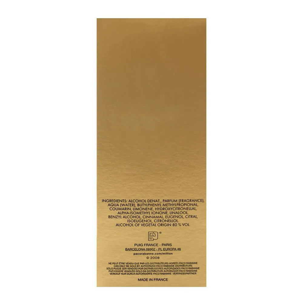 Paco Rabanne 1 Million Eau de Toilette - High Quality with 24 Hours Lasting - 100ml
