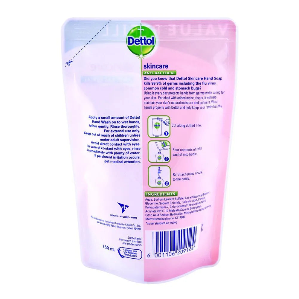 Dettol Skincare Antibacterial Hand Wash Refill – 150 ml