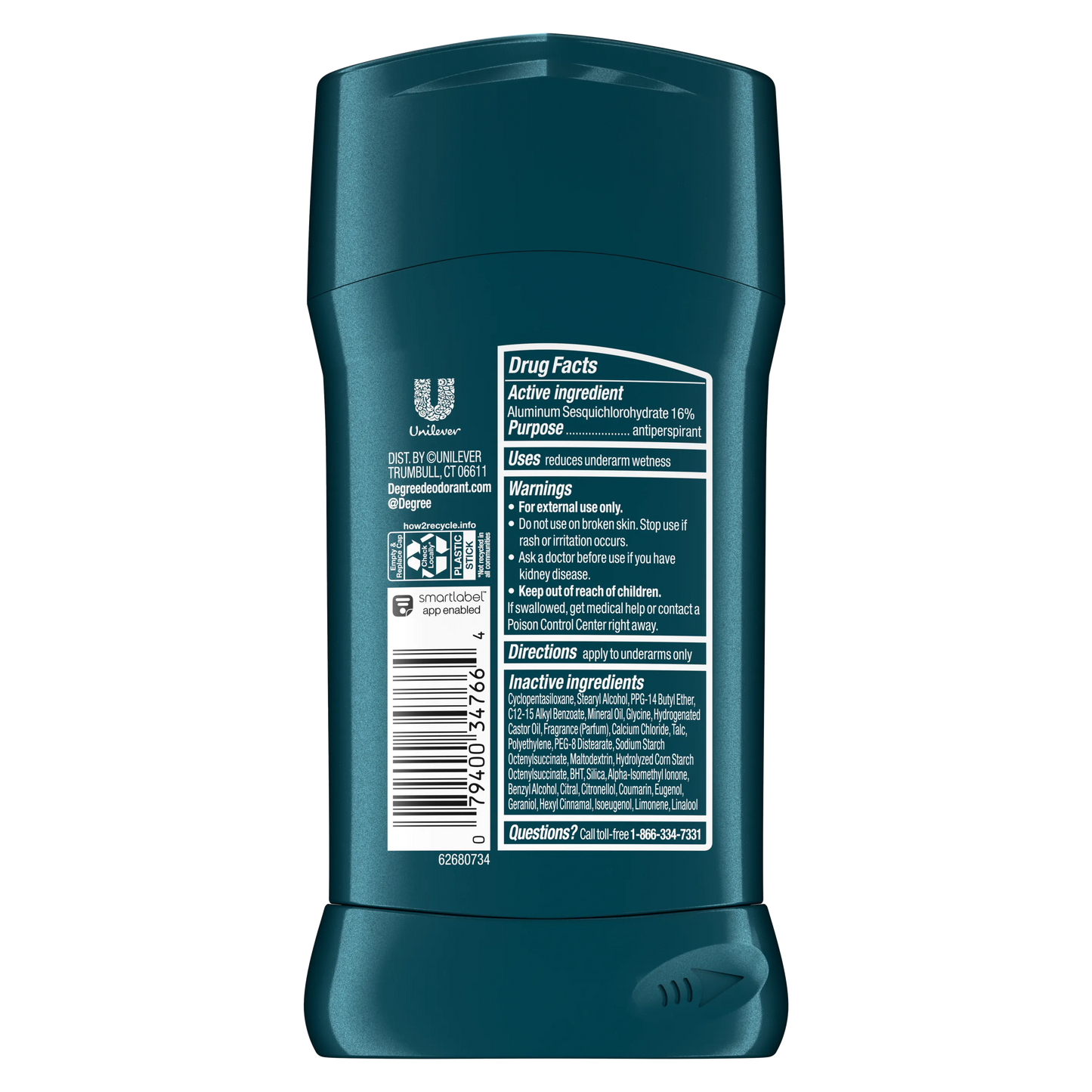 Degree Men Cool Rush Antiperspirant Deodorant Stick - 76g