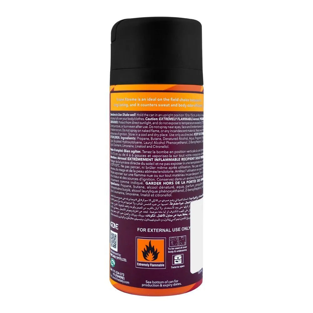 Krone Xtreme Energize Body Spray, For Men - 150ml