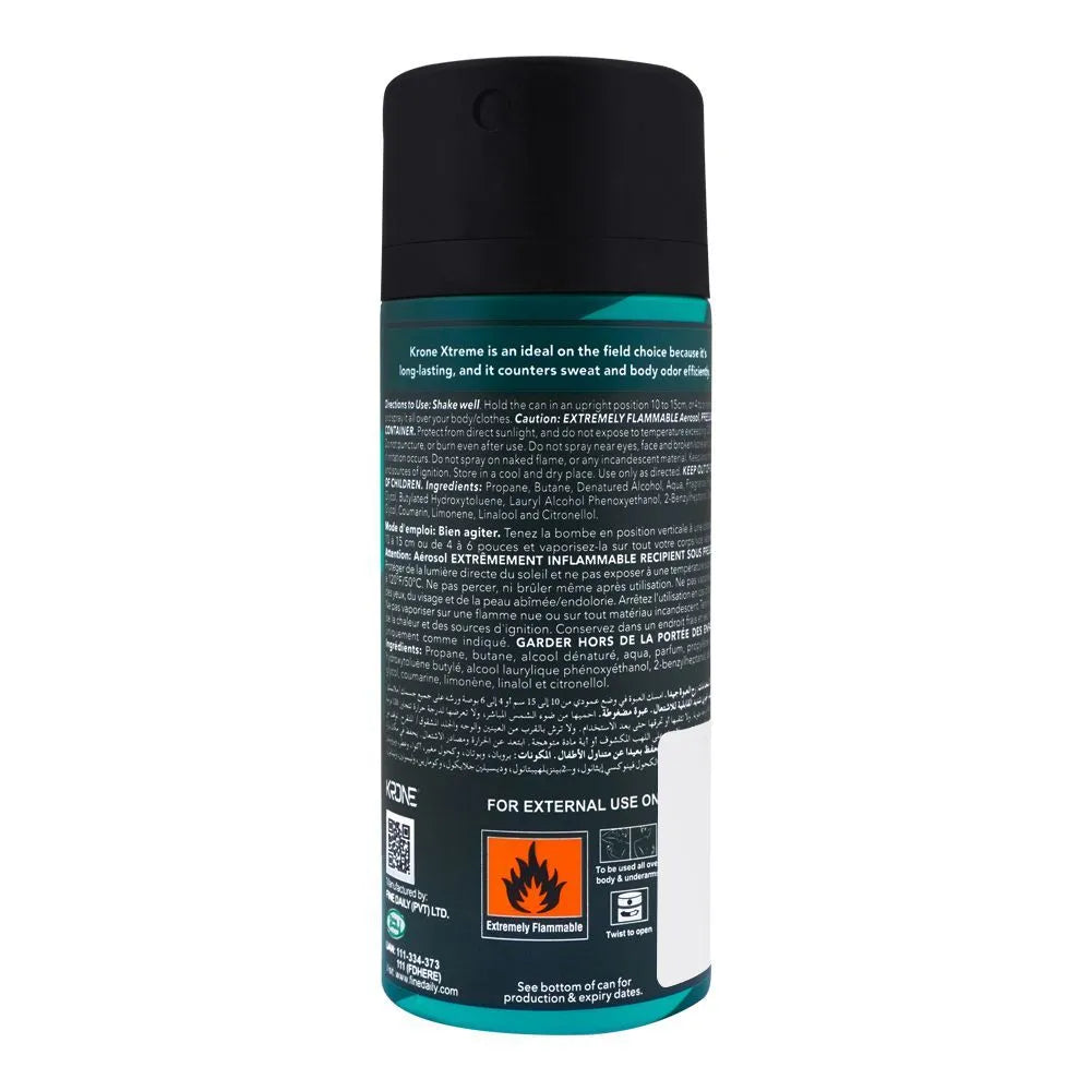 Krone Xtreme Play Body Spray, For Men - 150ml