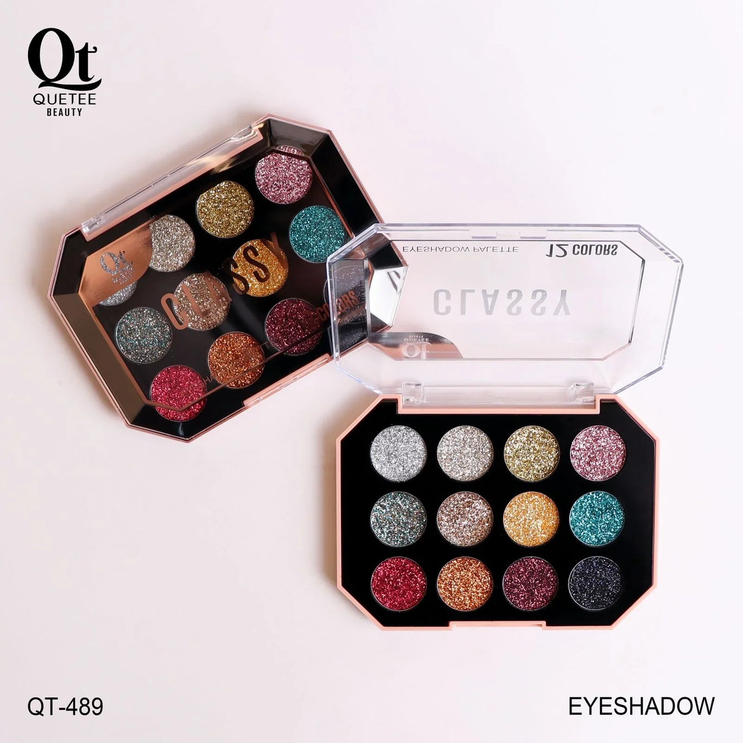 Quetee Beauty 12-Color Glitter Eyeshadow Palette