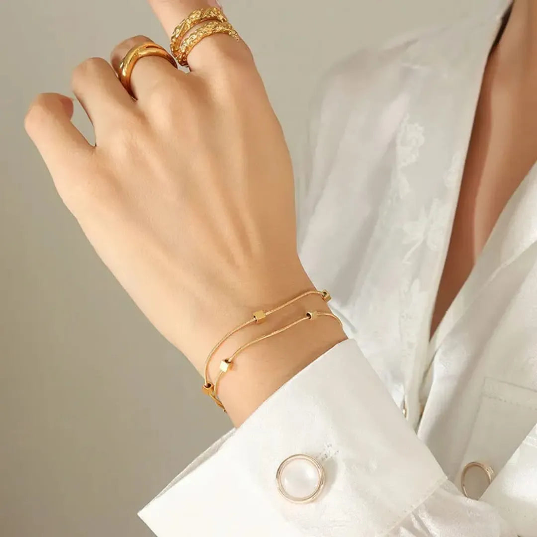 Double Small Square Bracelet