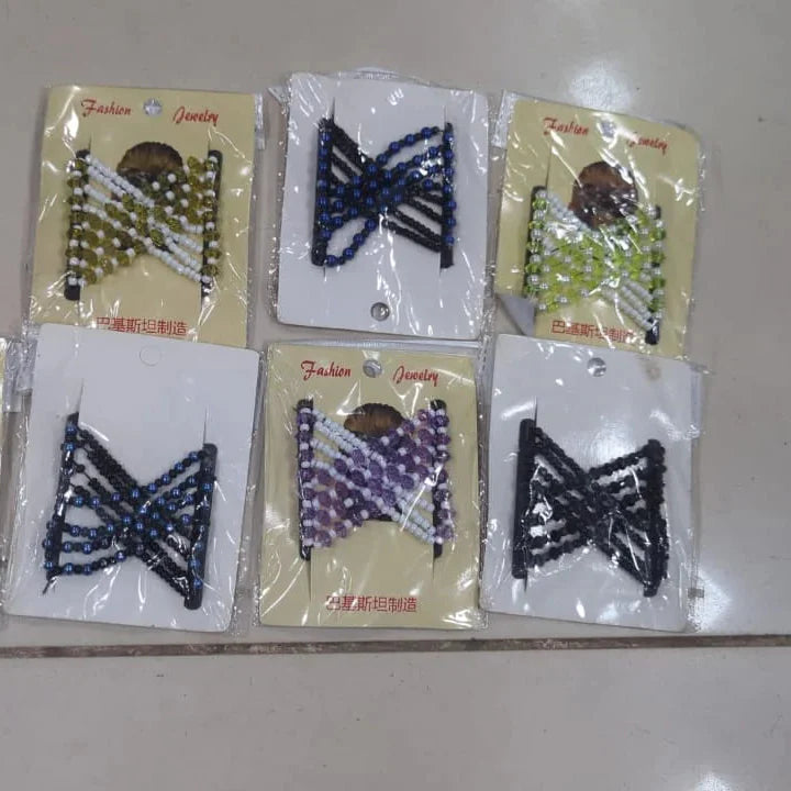 Ez Beads Hair Combs Magic Elastic Hair Double Clips For Women - Each