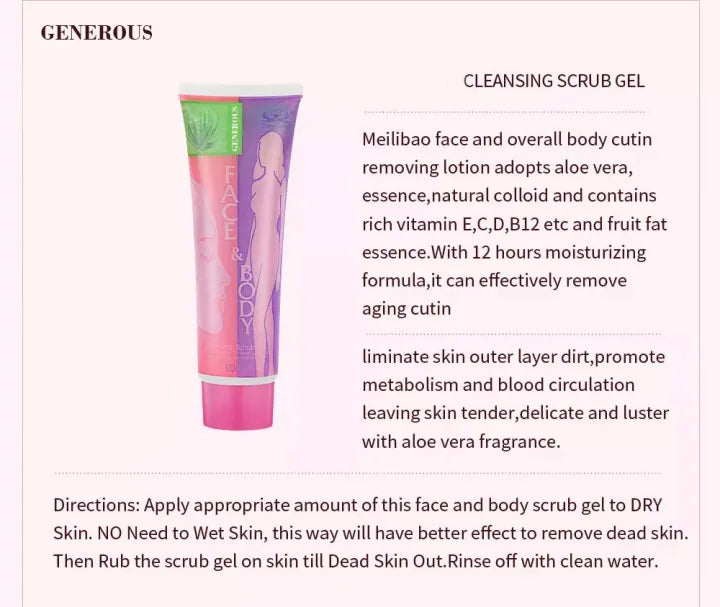 Face and Body Brightening & Exfoliating Cleansing Scrub Gel | Premium Skincare & Beauty Products in Pakistan