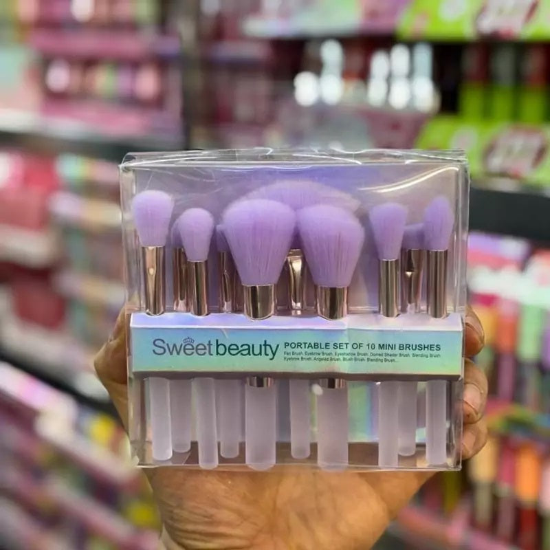 Sweet Beauty Makeup Brush Set Blister X 10 Pcs.