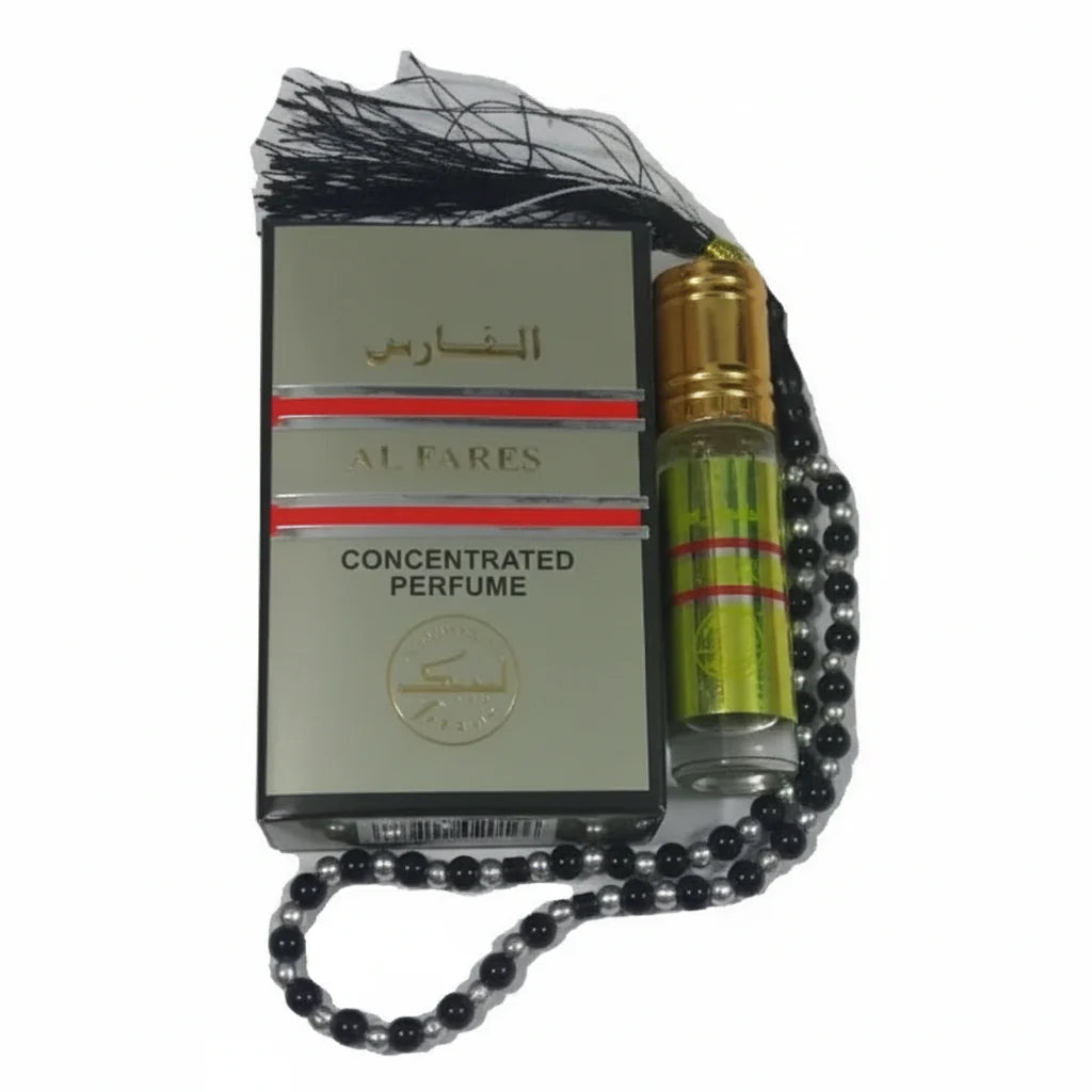 Original labbaik Al-Fares attar With Tasbeeh - 6ml
