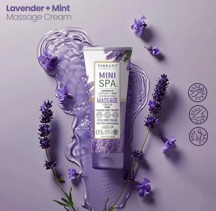 Vibrant Beauty Mini Spa Lavender + Mint Massage Cream 200 ML