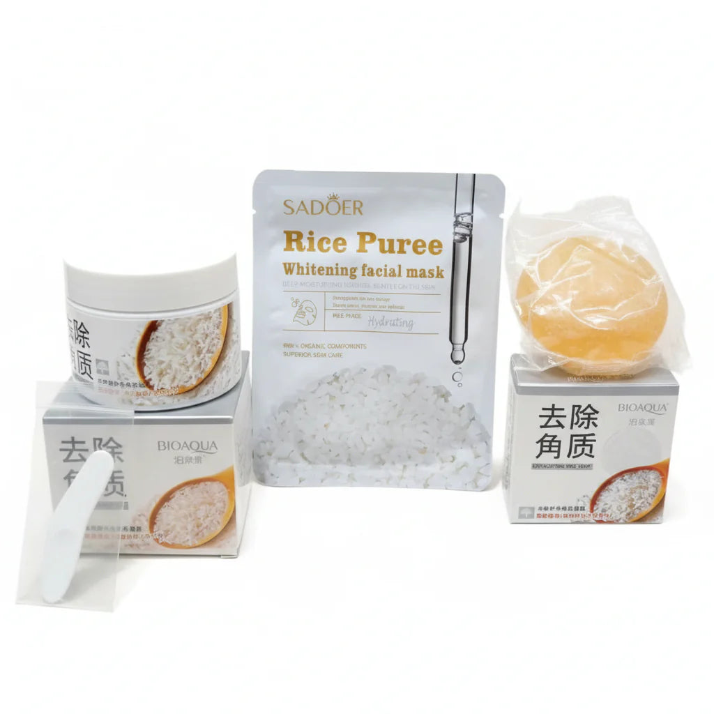SADOER Rice Puree Brightening & Glow Skincare Trio