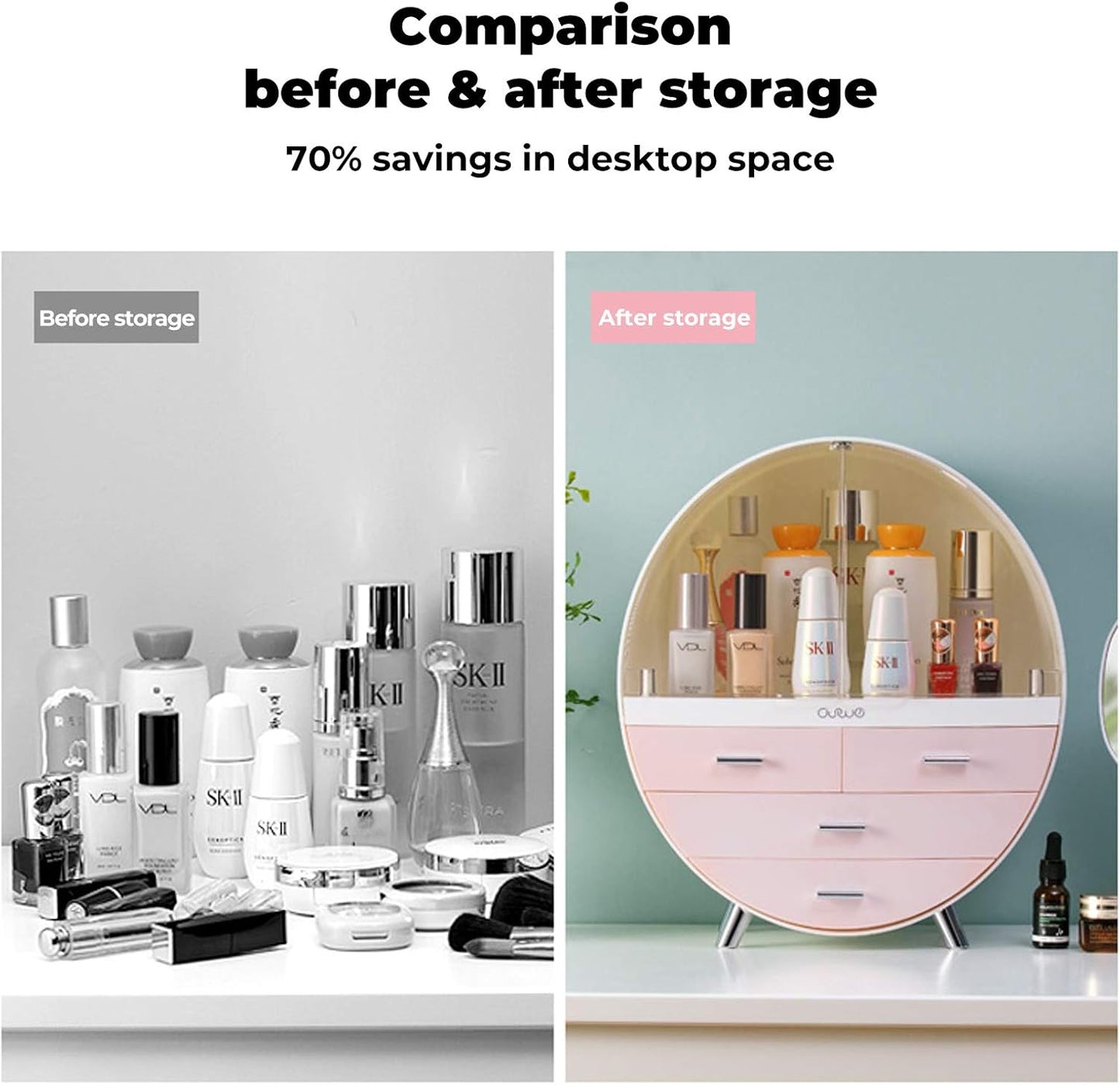 Oval Shaped Cosmetic Organizer