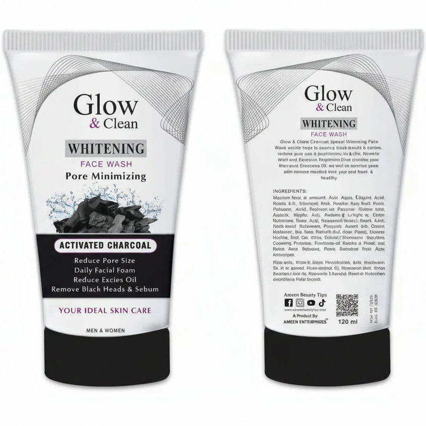 Glow & Clean Whitening Activated Charcoal Face Wash - 120ml | Premium Skincare & Beauty Products in Pakistan