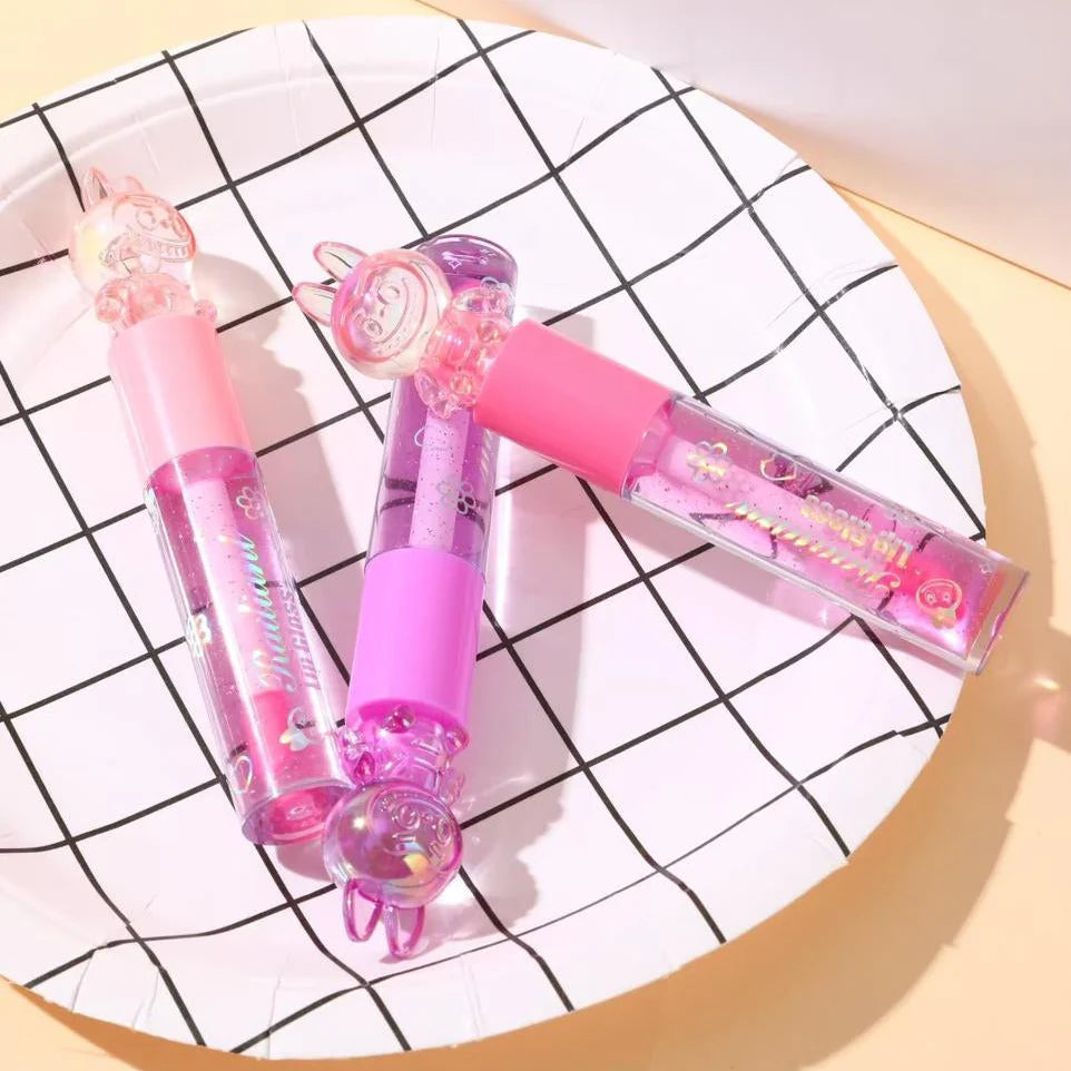 Hudamoji Radiant lip glosses with rabbit-shaped tops