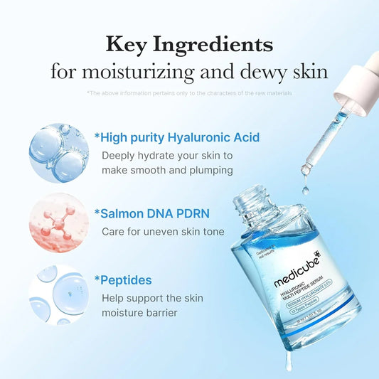 Medicube Hyaluronic Multi Peptide PDRN Serum for Glowing and Soothing - 30ml - Made in Korea