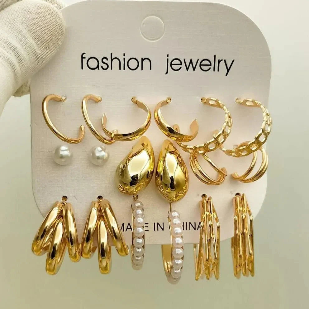 New Combo Pair Earrings Card - Set Of 9