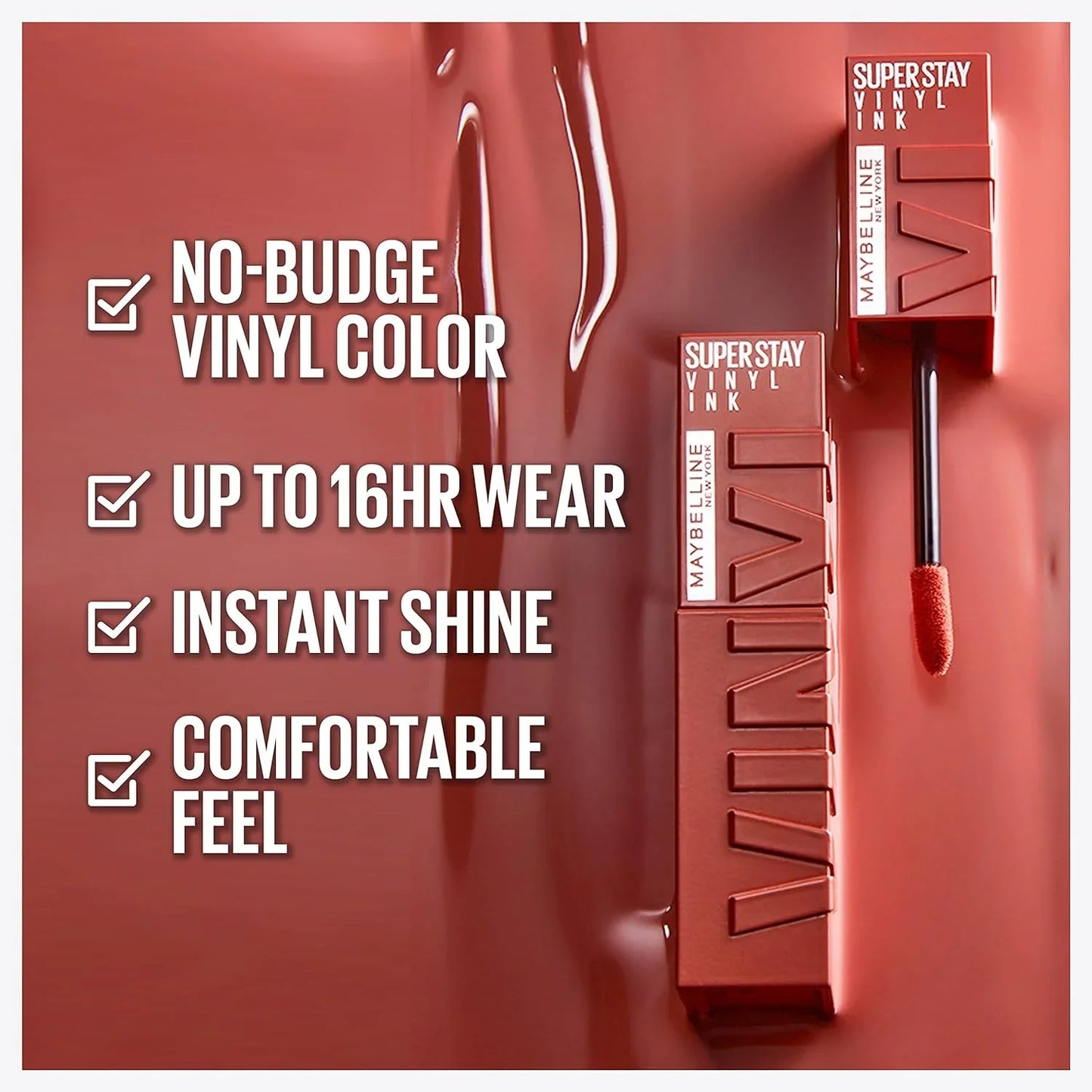 Original Maybelline Super Stay Vinyl Ink Liquid Lipstick - Charmed 105