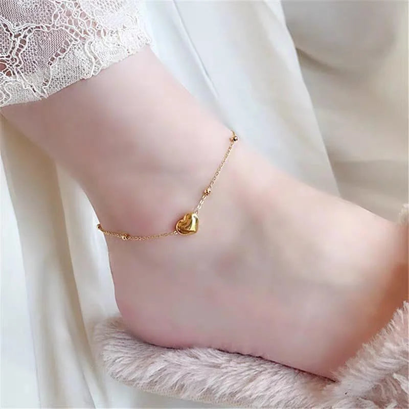 Stainless Steel Gold Plated Heart Chain