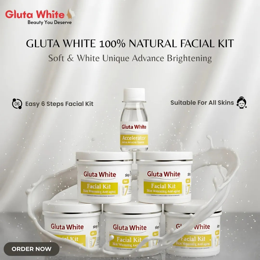 Gluta White 100% Natural Facial Kit – Soft & White Unique Advance Brightening (Each 100g)