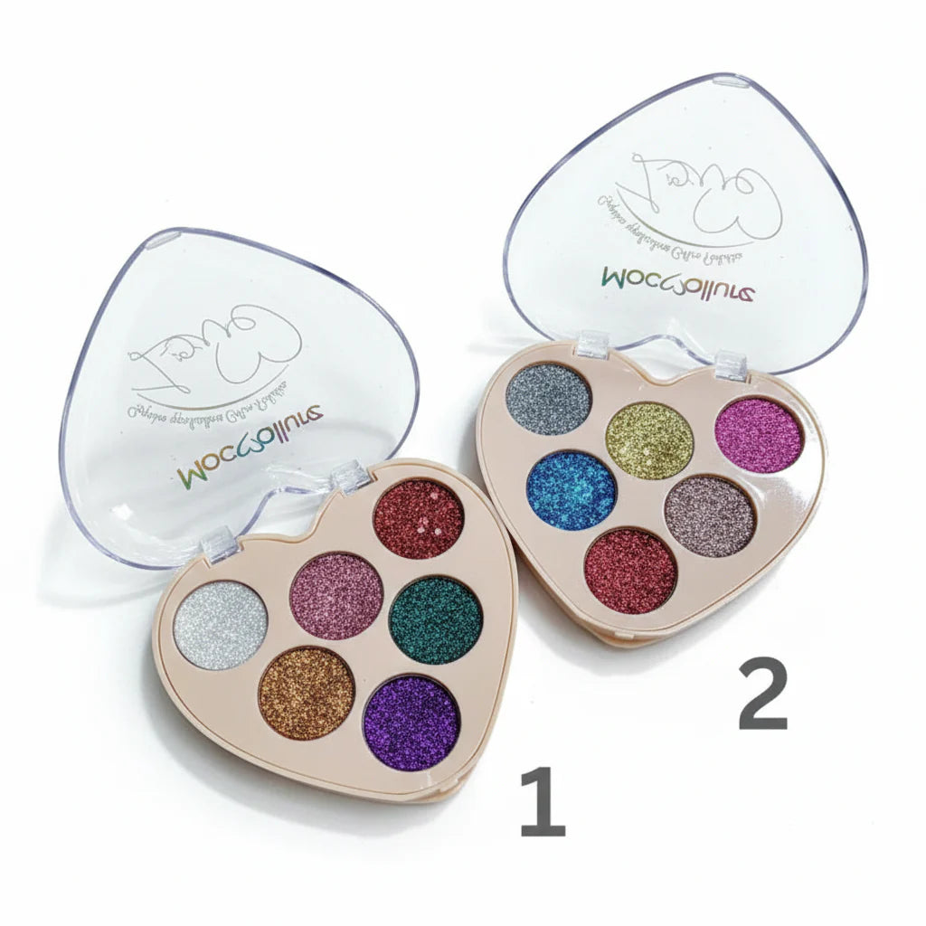 Mocallure Heart Glitter Eyeshadow Palette - 6 Colors
