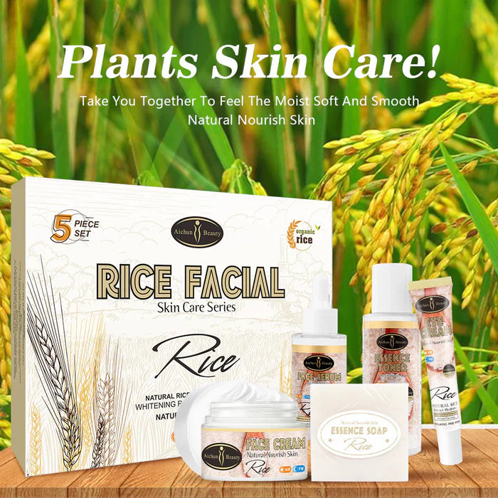 Aichun Beauty 5 Pieces Organic Rice Facial Skin Care Set