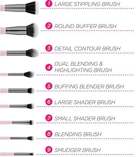 BH Cosmetics Bella - 9 Piece Makeup Brushes Set
