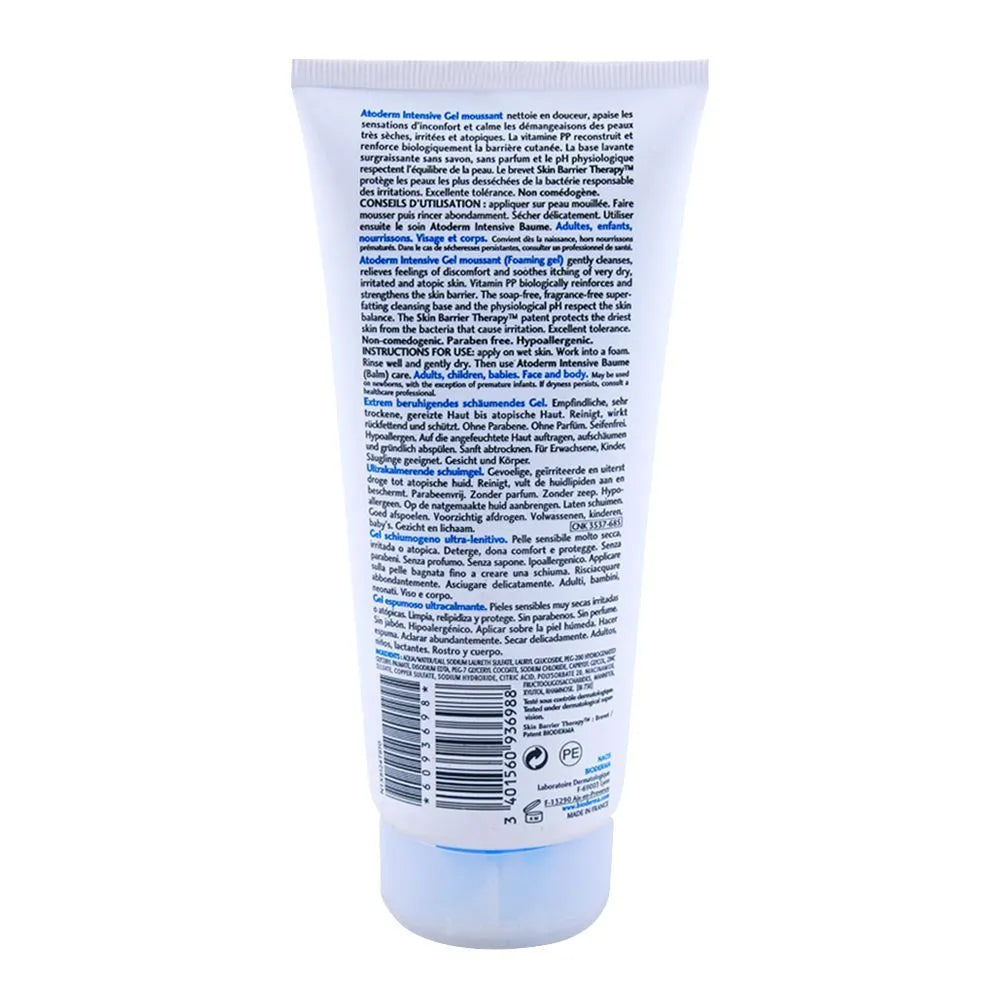 Bioderma Atoderm Intensive Gel Moussant, Ultra-Soothing Foaming Gel, 200ml