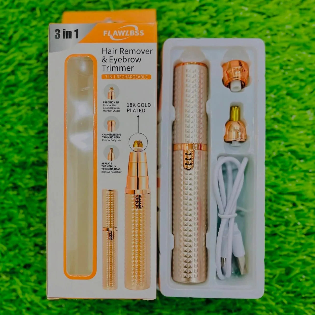 3‑in‑1 Flawzbss Hair Removal & Eyebrow Trimmer