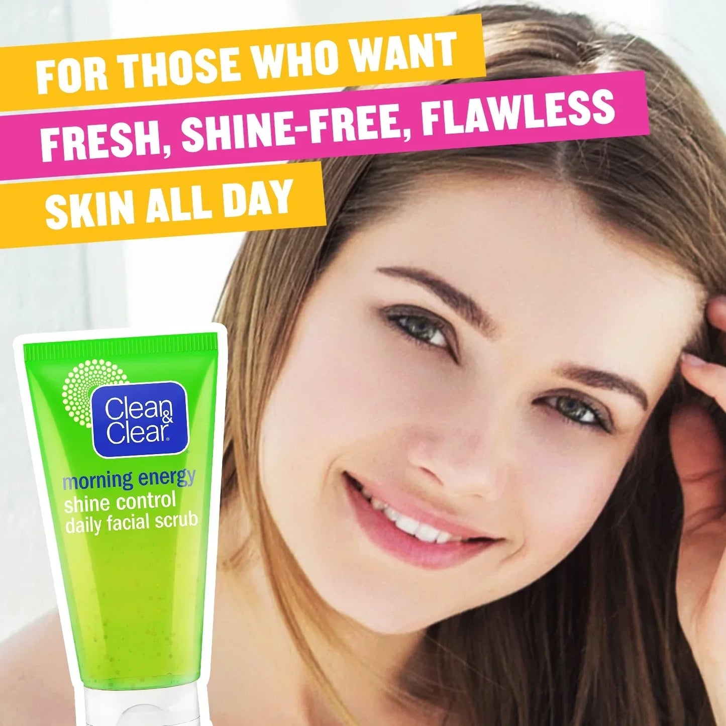 Clean & Clear Morning Energy Shine Control Daily Facial Scrub, Oil-Free - 150ml