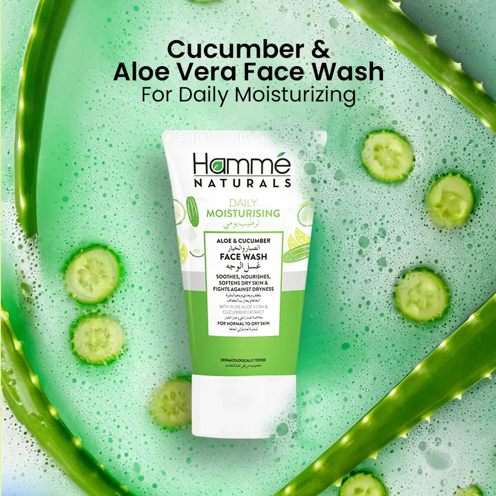 Hamme Natural Daily Moisturizing Aloe & Cucumber Face Wash 100ml
