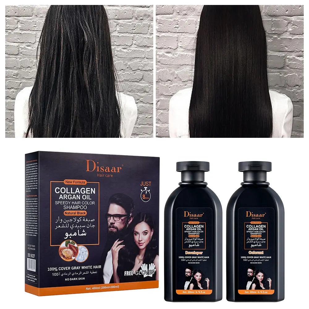 Disaar Collagen Argan Oil Hair Color Shampoo - (8 minutes, 200 ml + 200 ml)