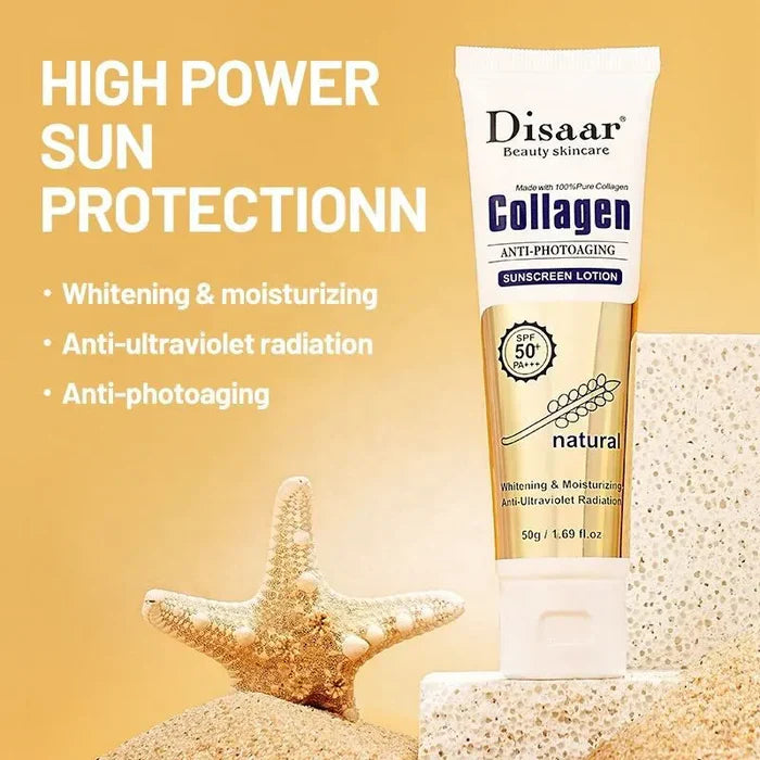Dissar 100% Collagen Sunblock Whitening SPF 50 Sunscreen Lotion - 50g