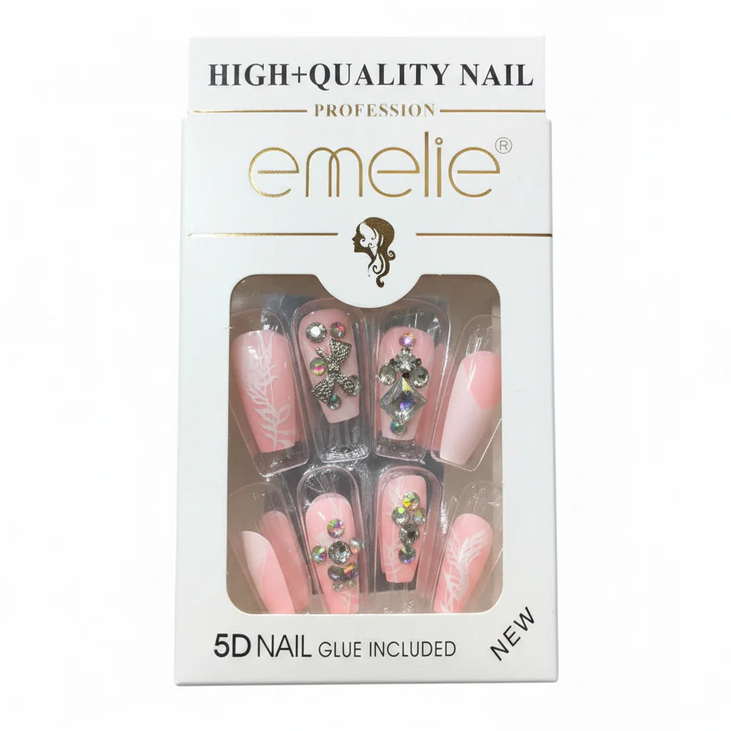 Emelie 5D Artifical Nails With Nail Glue