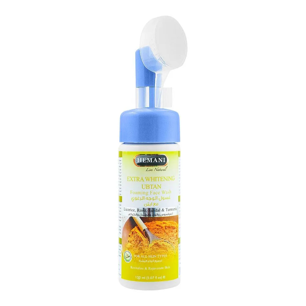 Hemani Extra Whitening Ubtan Foaming Face Wash, For All Skin Types - 150ml | Premium Skincare & Beauty Products in Pakistan