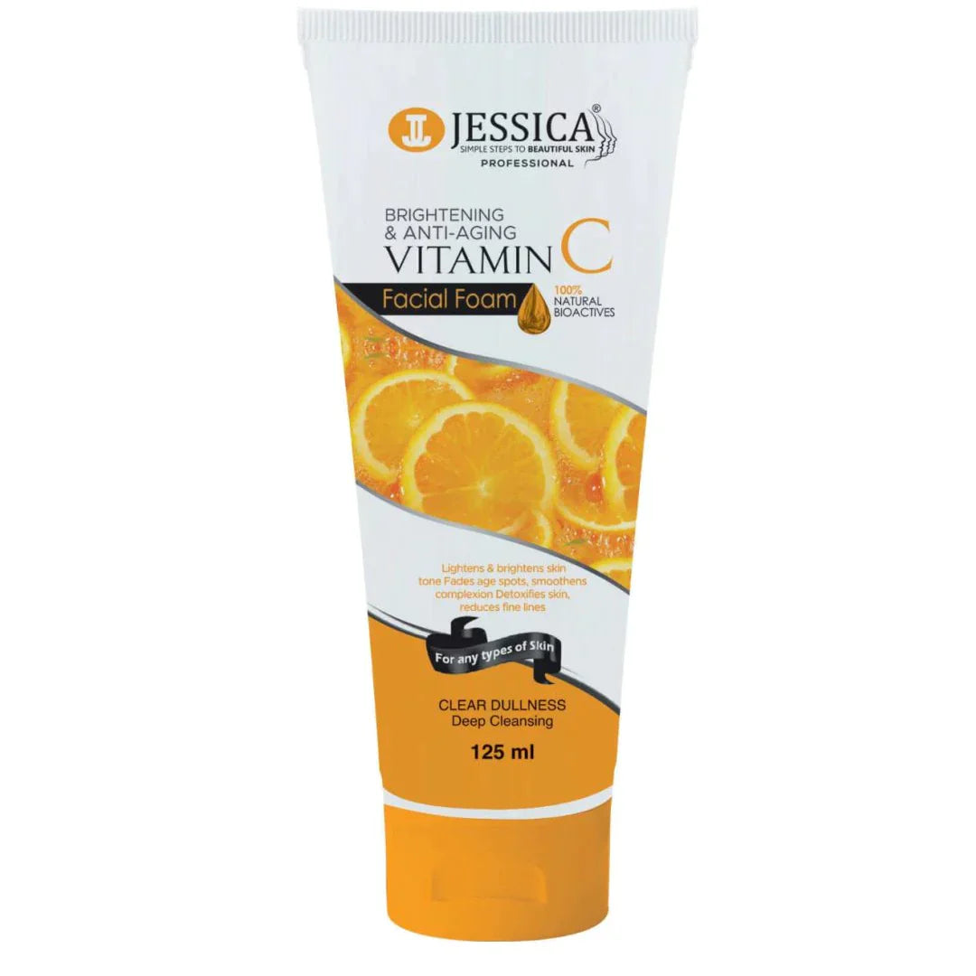 Jessica Vitamin Brightening And Anti Aging C Facial Foam Face Wash - 125ml | Premium Skincare & Beauty Products in Pakistan