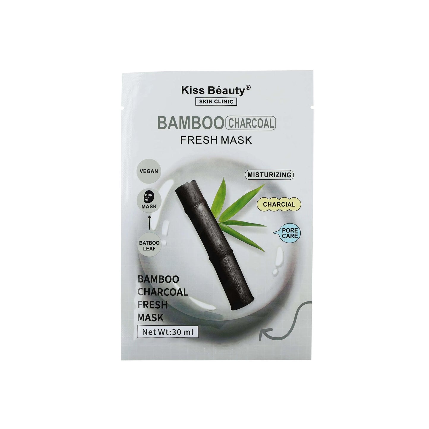 Kiss Beauty Vegan charcoal Face Sheet Mask