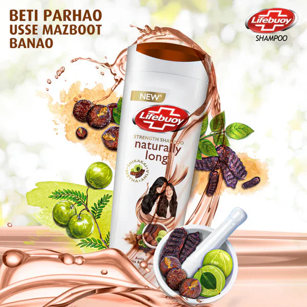 Lifebuoy Naturally Long Amla Reetha & Shikakai Strength Shampoo, 370ml