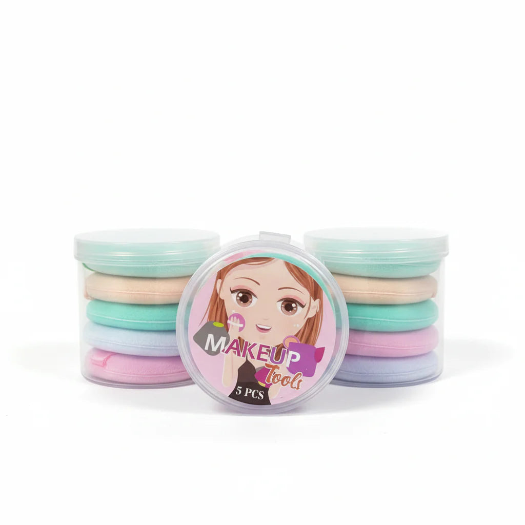 Makeup Mini Puff Jar - 5 Pcs