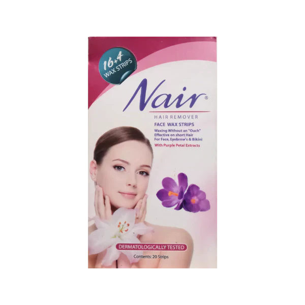 Nair Face Wax Strips With Purple Petal Extracts - 20Pcs