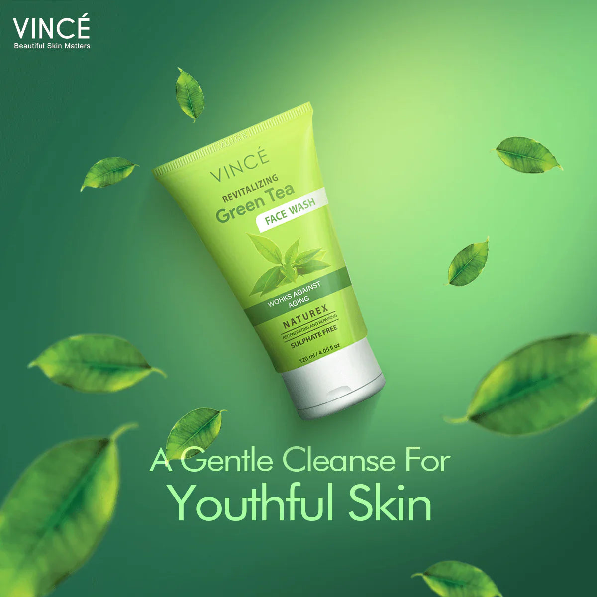 Vince Revitalizing Green Tea Face Wash - 120ml | Premium Skincare & Beauty Products in Pakistan