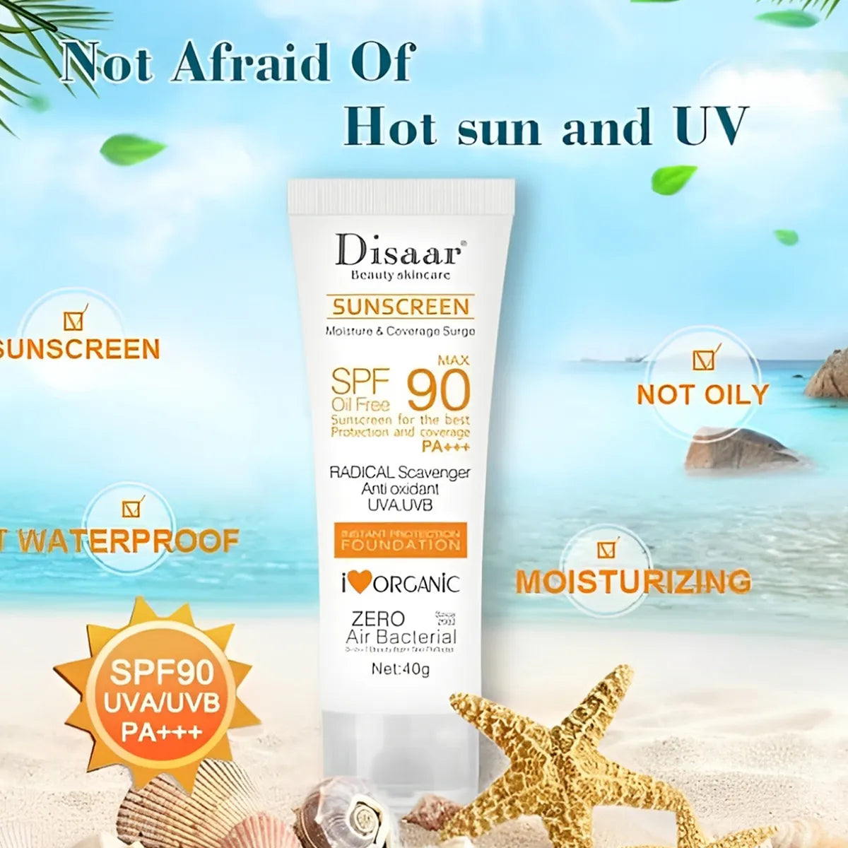 Disaar Instant UVA/UVB Protection Sunscreen SPF 90 PA+++ – 40 g