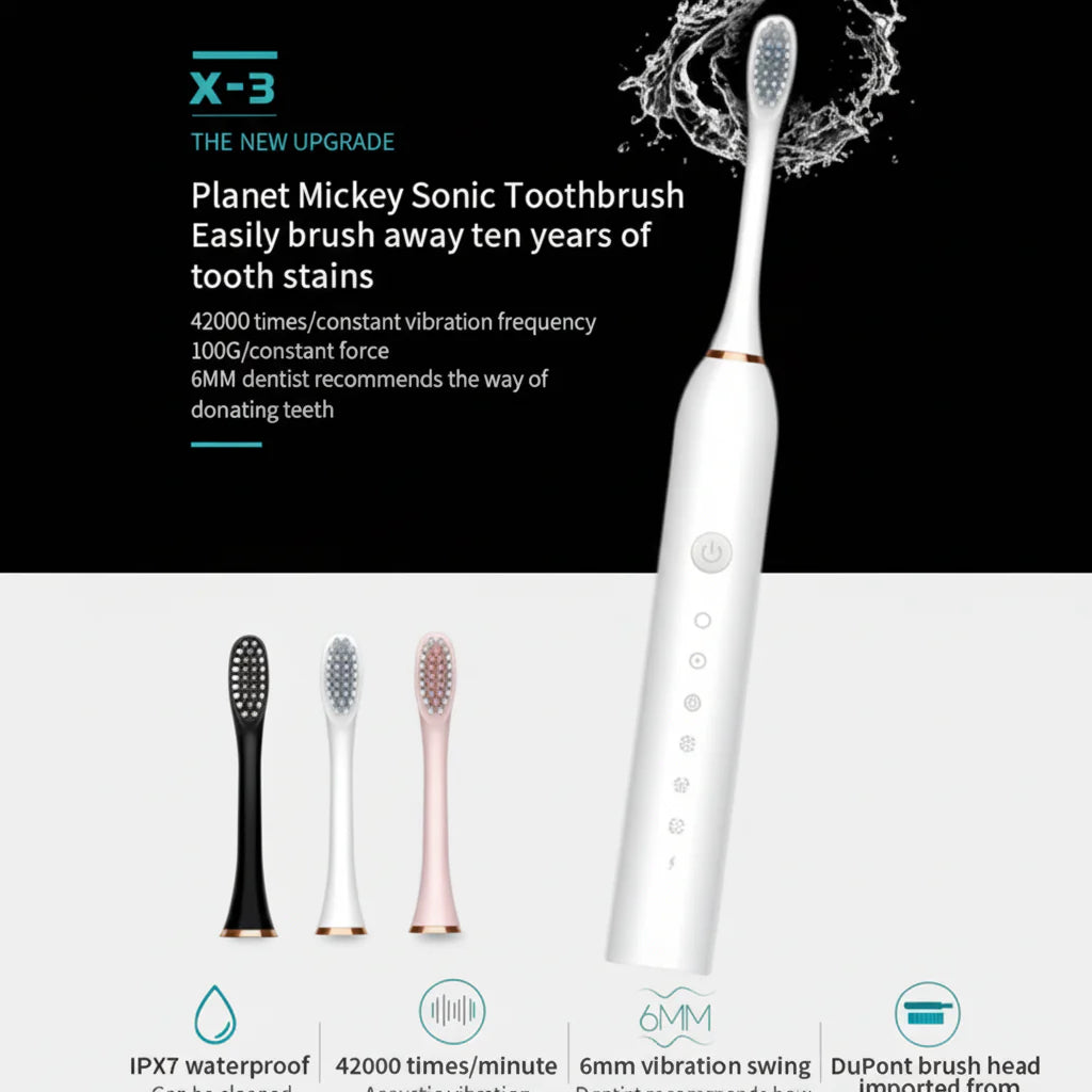 Sonic Electric Toothbrush for Adults IPX7 Waterproof