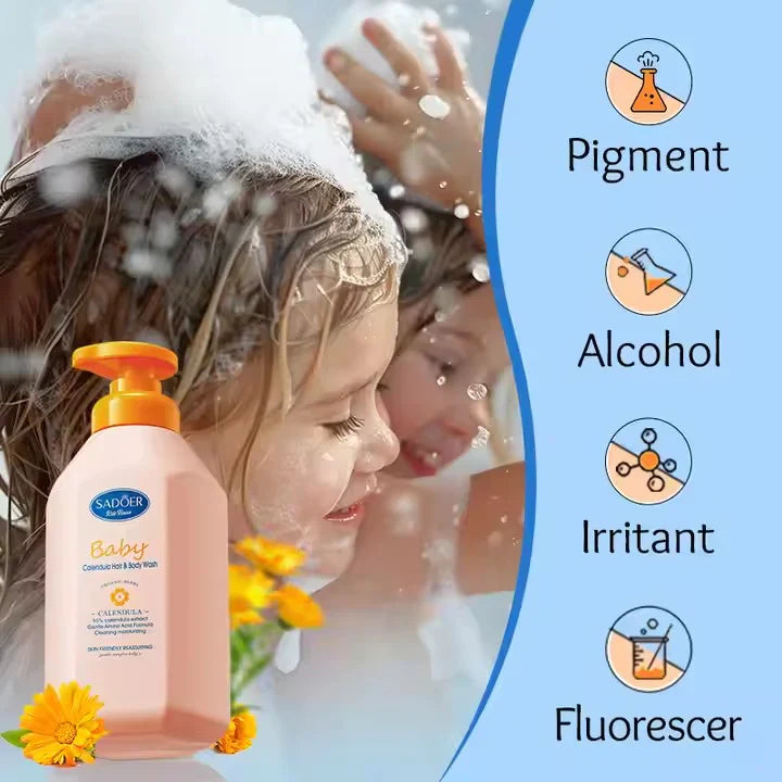 SADOER Baby Calendula Amino Acid Shampoo and Bath Gel - 600ml