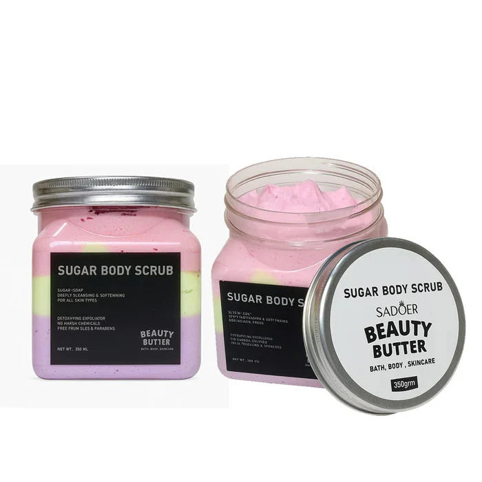 SADOER Sugar Body Scrub Beauty Butter - 350gm | Premium Skincare & Beauty Products in Pakistan