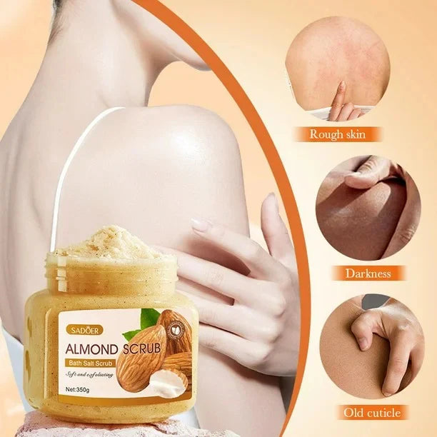 Sadoer Almond Scrub Soft And Exfoliating Bath Salt Scrub - 350g | Premium Skincare & Beauty Products in Pakistan