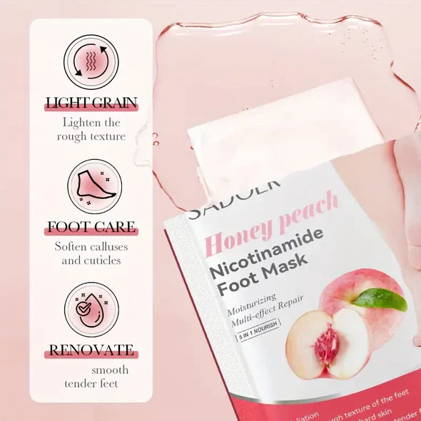 Sadoer Honey Peach Nicotinamide Moisturizing Foot Mask
