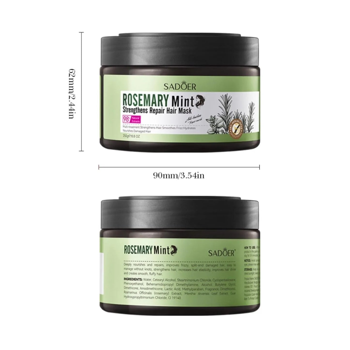 Sadoer Rosemary Mint Strengthens Repair Hair Mask - 250g