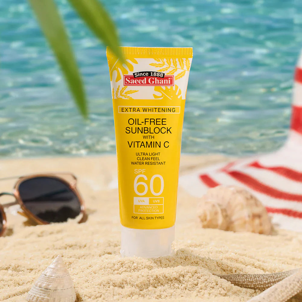 Saeed Ghani Sunblock SPF 60 with Vitamin C | Premium Skincare & Beauty Products in Pakistan