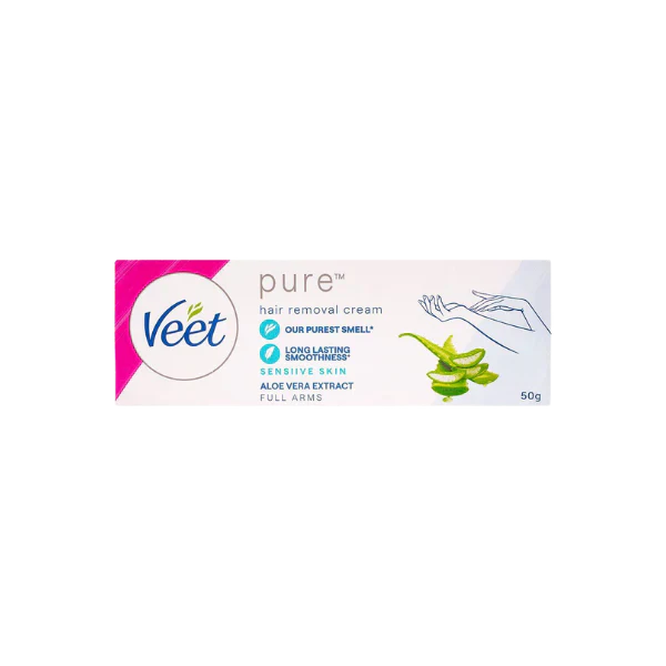 Veet Pure Aloe Vera Extract Sensitive Skin Hair Removal Cream - 50g Full Arms